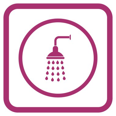 Duş vektör simgesi bir çerçeve içinde