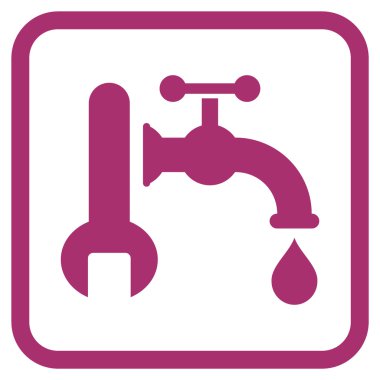 Sıhhi tesisat vektör simgesi bir çerçeve içinde