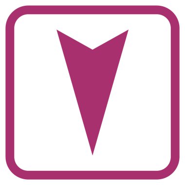 Vektör simgesi bir çerçeve içinde aşağı ok ucu