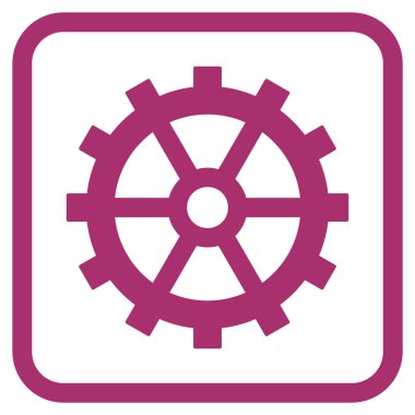 Dişli vektör simgesi bir çerçeve içinde