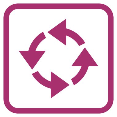 Geri dönüşüm vektör simgesi bir çerçeve içinde