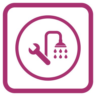 Sıhhi tesisat vektör simgesi bir çerçeve içinde