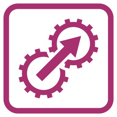 Dişli Tümleştirme vektör simgesi bir çerçeve içinde