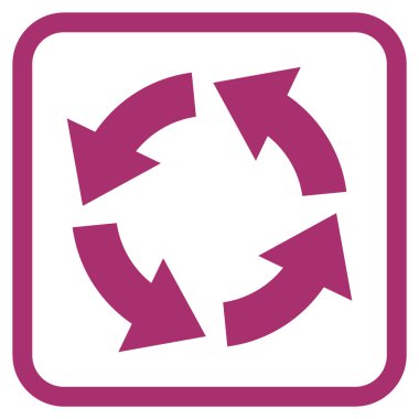 Dolaşım vektör simgesi bir çerçeve içinde