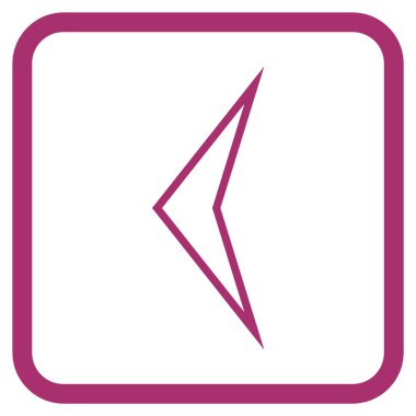 Ok ucu sol vektör simgesi bir çerçeve içinde