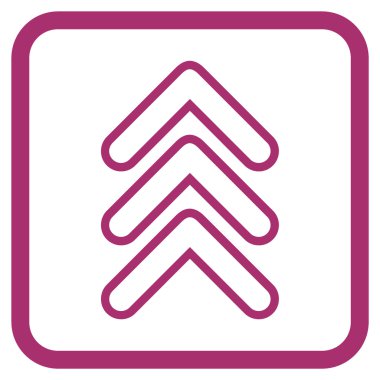 İşaretçi yukarı vektör simgesi bir çerçeve içinde üçlü