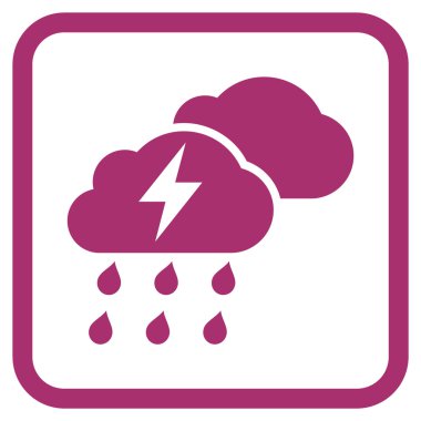 Fırtına bulutları vektör simgesi bir çerçeve içinde