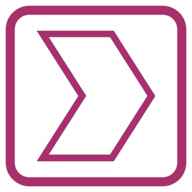 Ok ucu doğru vektör simgesi bir çerçeve içinde