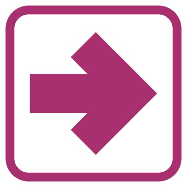 Ok sağ vektör simgesi bir çerçeve içinde