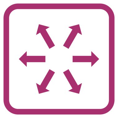 Radyal oklar bir çerçeve içinde simge vektör