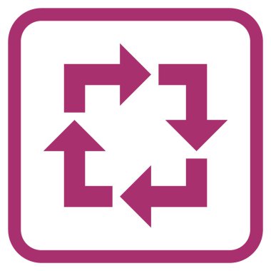 Geri dönüşüm vektör simgesi bir çerçeve içinde