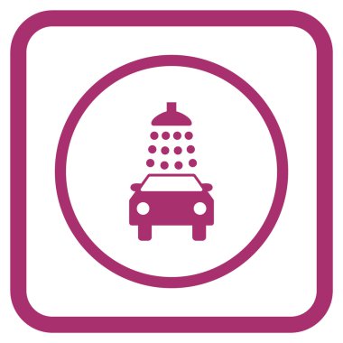 Oto yıkama vektör simgesi bir çerçeve içinde