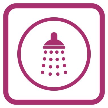 Duş vektör simgesi bir çerçeve içinde