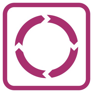 Döndürme vektör simgesi bir çerçeve içinde