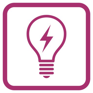 Elektrikli ampul vektör simgesi bir çerçeve içinde