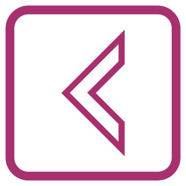 Ok ucu sol vektör simgesi bir çerçeve içinde