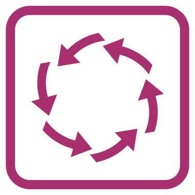 Dolaşım vektör simgesi bir çerçeve içinde