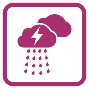 Fırtına bulutları vektör simgesi bir çerçeve içinde