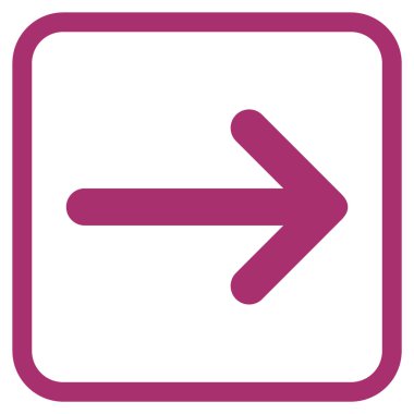 Ok sağ vektör simgesi bir çerçeve içinde