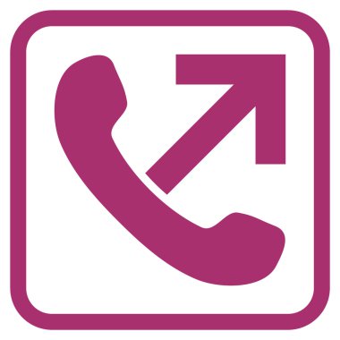 Giden arama vektör simgesi bir çerçeve içinde