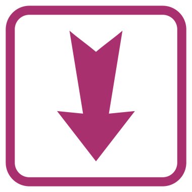 Vektör simgesi bir çerçeve içinde aşağı ok