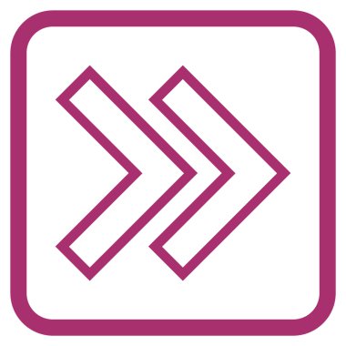 Üst karakter doğru vektör simgesi bir çerçeve içinde