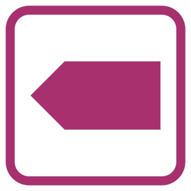 Yön sol vektör simgesi bir çerçeve içinde