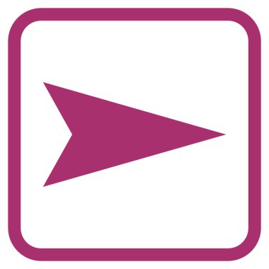 Ok ucu doğru vektör simgesi bir çerçeve içinde