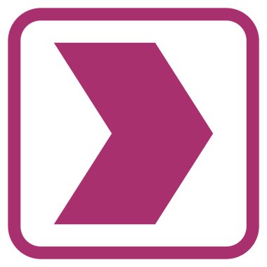 Yöne doğru vektör simgesi bir çerçeve içinde