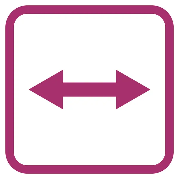Horizontales Flip-Vektor-Symbol in einem Rahmen — Stockvektor