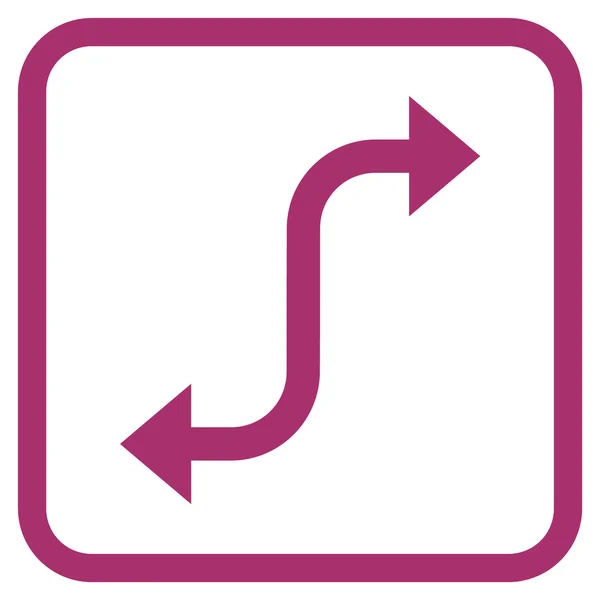 Gegenüberliegendes Pfeil-Vektor-Symbol in einem Rahmen — Stockvektor