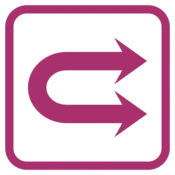 Dubbla högerpilen vektor ikonen i en ram — Stock vektor