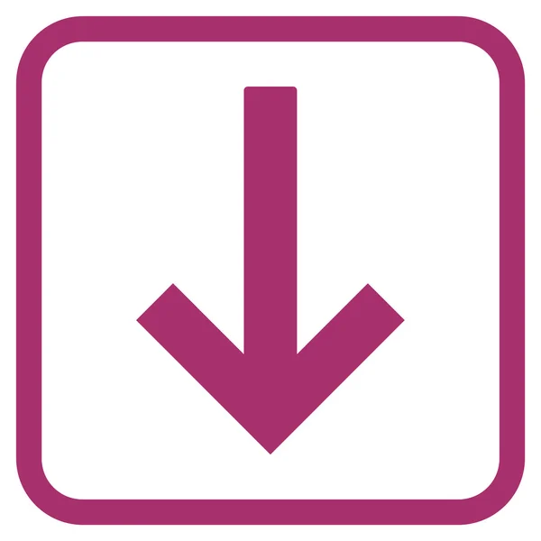 Icona vettoriale freccia giù in una cornice — Vettoriale Stock