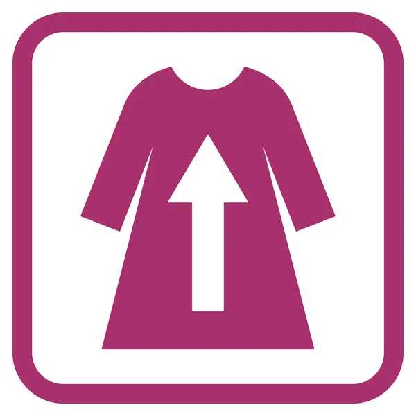 Opstijgen vrouwelijke jurk Vector Icon In een Frame — Stockvector
