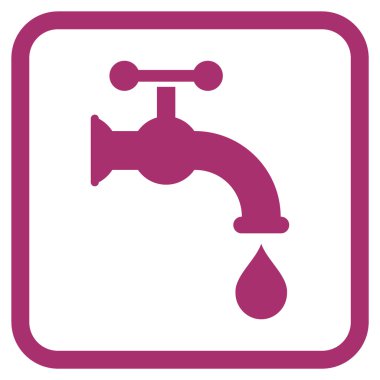 Su dokunun vektör simgesi bir çerçeve içinde