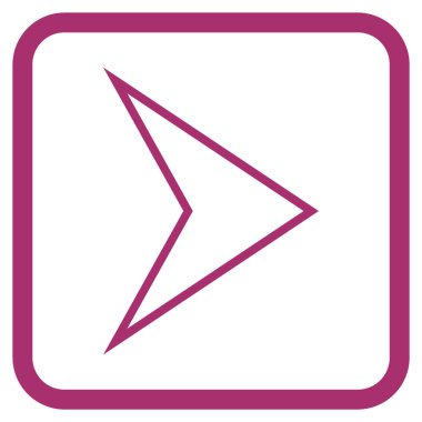 Ok ucu doğru vektör simgesi bir çerçeve içinde