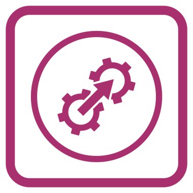 Dişli Tümleştirme vektör simgesi bir çerçeve içinde