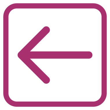 Ok sol vektör simgesi bir çerçeve içinde