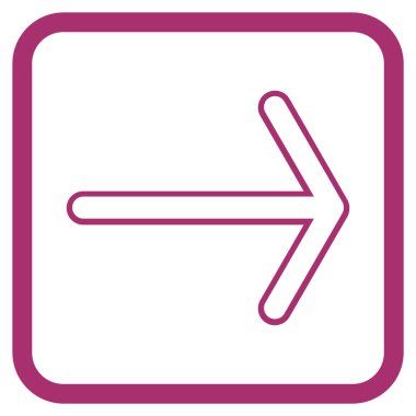 Ok sağ vektör simgesi bir çerçeve içinde