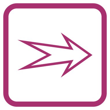 Ok sağ vektör simgesi bir çerçeve içinde