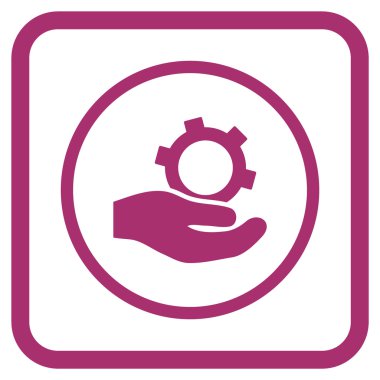 Bir çerçevedeki mühendislik hizmeti vektör simgesi