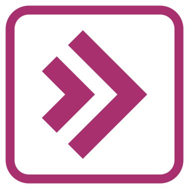 Üst karakter doğru vektör simgesi bir çerçeve içinde