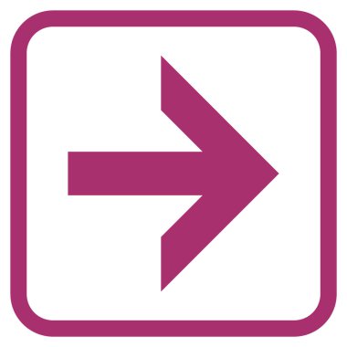 Ok sağ vektör simgesi bir çerçeve içinde