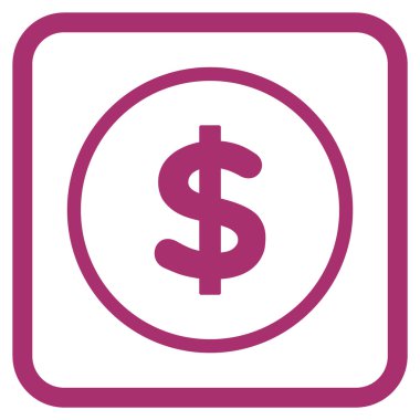 Doları vektör simgesi bir çerçeve içinde