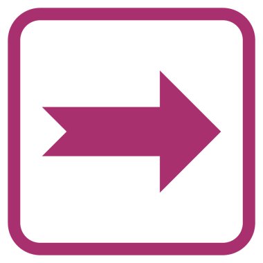 Ok sağ vektör simgesi bir çerçeve içinde