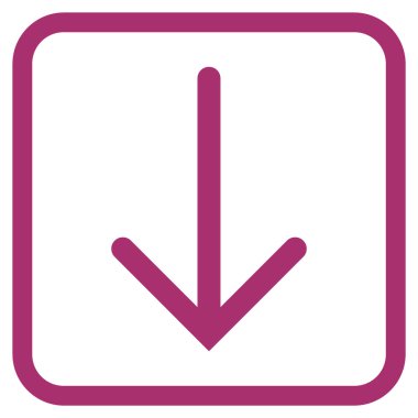 Vektör simgesi bir çerçeve içinde aşağı ok