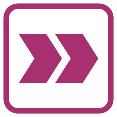 Üst karakter doğru vektör simgesi bir çerçeve içinde