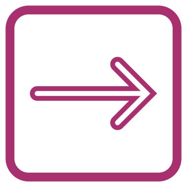 Ok sağ vektör simgesi bir çerçeve içinde