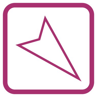 İşaretçi vektör simgesi bir çerçeve içinde aşağı