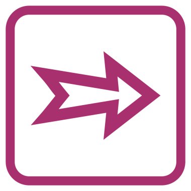 Ok sağ vektör simgesi bir çerçeve içinde